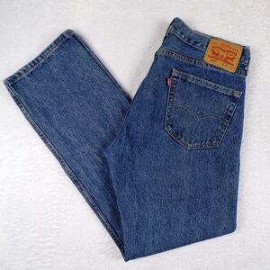 Levi's 505 Straight Regular Fit Men's Size 34X32 Blue Dark Wash PC9-00505-4891